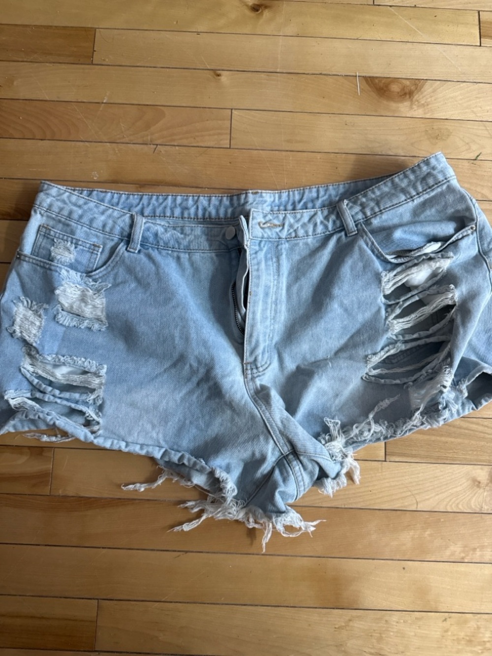 Light Blue Distressed Denim Women’s Shorts